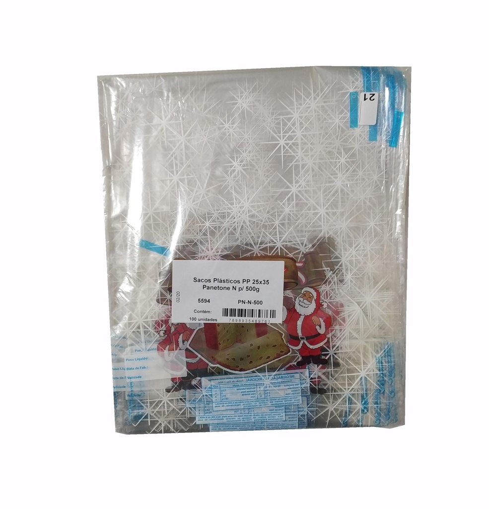 Embal Plastica  Panetone 500g cento