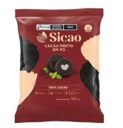 Cacau Pó Preto 100% Sicao 500g 10N2