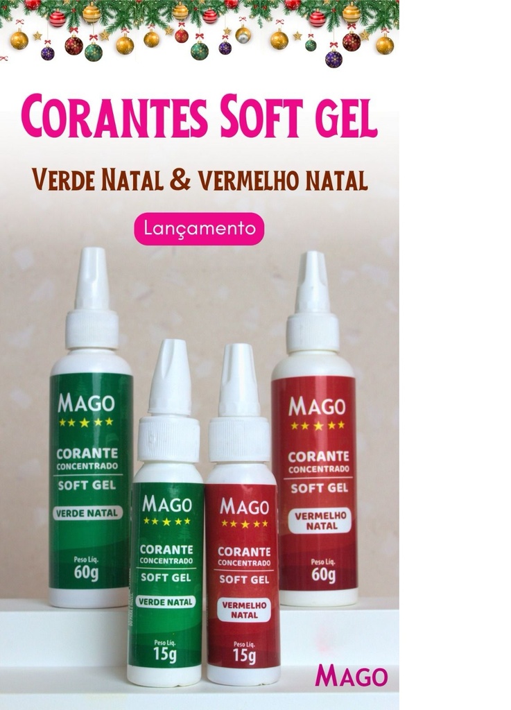 Cor Softgel Vermelho Natal 15g Mago